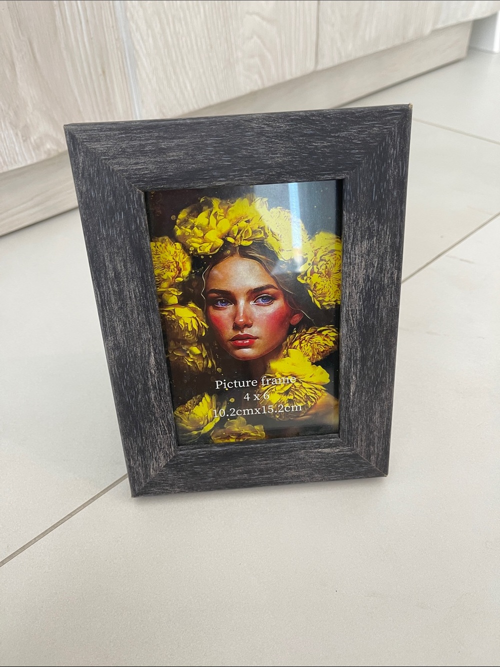 Distressed Black Wood Picture Frame - Black Finish
